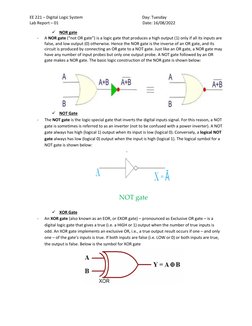 Logic Gates Function Verification Lab Report | PDF | Logic Gate ...