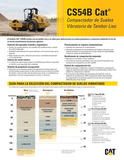 CS54B Cat
®
Compactador de Suelos 
Vibratorio de Tambor Liso
El modelo Cat® CS54B cuenta con un tambor liso y es ideal para a