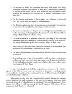 Body-Worn Camera Rules for Warrants | PDF | Search Warrant | Arrest