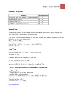 Calendar Reasoning Tricks for Exams | PDF