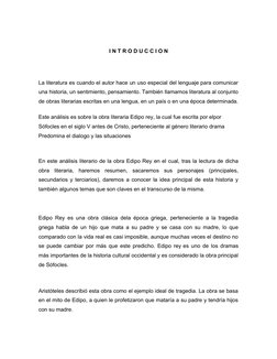 I N T R O D U C C I O N
La literatura es cuando el autor hace un uso especial del lenguaje para comunicar
una historia, un se