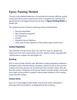 Epoxy Painting Method Statement | PDF | Paint | Concrete