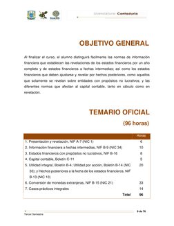 9 de 76 
 
Tercer Semestre 
 
OBJETIVO GENERAL 
 
Al fin