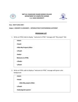 Std 1.1 Html Programs HTML Programs with Outputs for Practice | PDF | Html Element | Html