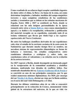 Como resultado de su esfuerzo logró acopiar cantidades ingentes
de datos sobre el clima, la flora y la fauna de la zona, así