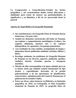 La  Comparación  o  Generalización: Estudia  los  hechos
geográficos  y  sus  características  donde  existen  diferencias  y