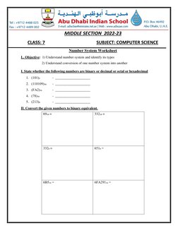 Class 7 Number System Worksheet | PDF | Decimal | Computer Science