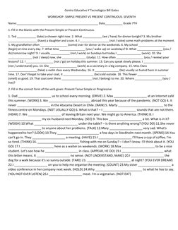 Present Simple vs Continuous Worksheet | PDF