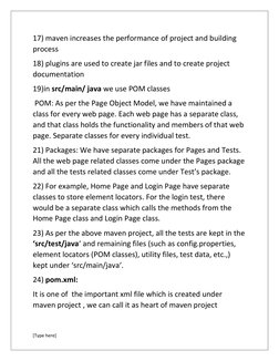 [Type here] 
 
17) maven increases the performance of project and building 
process 
18) plugins are used to create jar files