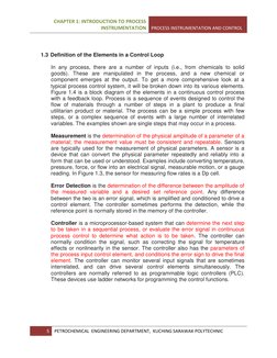 CHAPTER 1: INTRODUCTION TO PROCESS 
INSTRUMENTATION   PROCESS INSTRUMENTATION AND CONTROL 
 
5 
PETROCHEMICAL  ENGINEERING DE
