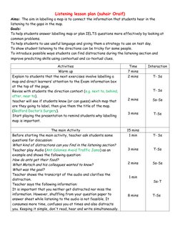 Listening lesson plan (suhair Oraif)
Aims: The aim in labelling a map is to connect the information that students hear in the
