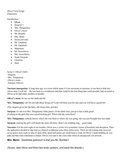 Oliver Twist Play Script | PDF | Nancy (Oliver Twist) | Fagin