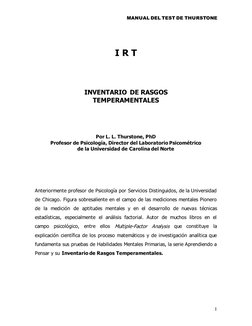 Inventario de Rasgos Temperamentales | PDF | Sicología | Cognición