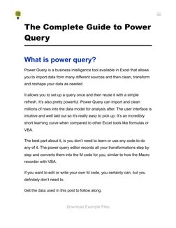 Mastering Power Query in Excel | PDF