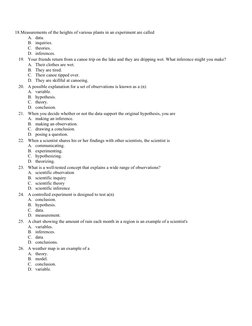 Scientific Method Multiple Choice Test | PDF | Experiment | Scientific ...