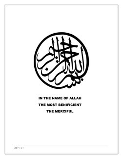 2 | P a g e
IN THE NAME OF ALLAH
THE MOST BENIFICIENT
THE MERCIFUL
