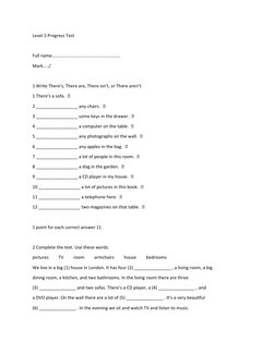 Level 2 English Progress Test | PDF | Room