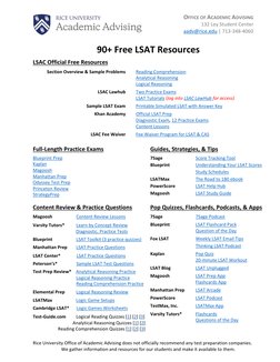 Free LSAT Study Resources Guide | PDF | Law School Admission Test | Kaplan
