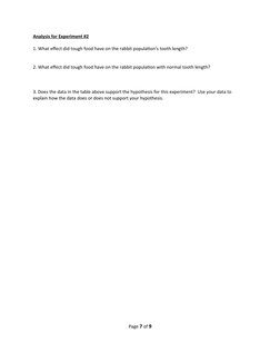 PHET Natural Selection Rabbit Lab Guide | PDF | Tooth | Rabbit