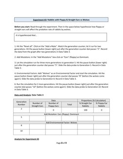 PHET Natural Selection Rabbit Lab Guide | PDF | Tooth | Rabbit