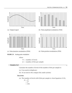 where
N = number of levels
m = number of bits per sample
EXAMPLE 3.2
Y
Calculate the number of levels if the number of bits p