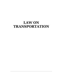 LAW ON 
TRANSPORTATION
