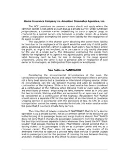 Home Insurance Company vs. American Steamship Agencies, Inc.
The NCC provisions on common carriers should not apply where the