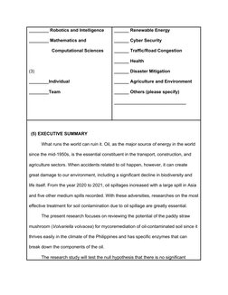 ________ Robotics and Intelligence
________ Mathematics and 
Computational Sciences
(3)
________Individual
________Team
_____