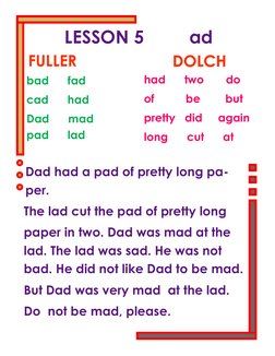 Lesson 5 Fuller Fuller Method Reading Lessons | PDF | Language Arts & Discipline