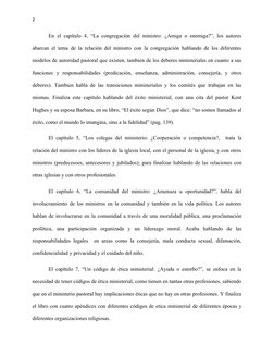 2
En el capítulo 4, “La congregación del ministro: ¿Amiga o enemiga?”, los autores
abarcan el tema de la relación del ministr