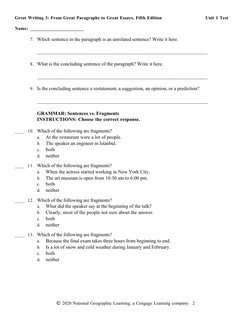 Great Writing 5e Level 3 Unit 1 Exam View Test | PDF | Tourism