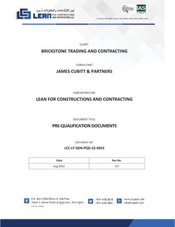 TABLE OF CONTENTS 
 
 
1. COMPANY INTRODUCTION……………………………………………………….……...    3 
 
2. ON-GOING AND COMPLETED PROJECT