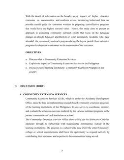 Community Extension Services Overview | PDF | Service Learning | Community