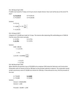 Engineering Economics Interest Problems | PDF | Interest | Present Value