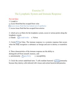 Lymphatic System and Immune Response Lab | PDF | Lymphatic System ...
