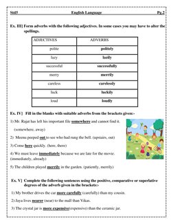 Adverbs Worksheet for Grade 5 | PDF | Adverb | Semantics