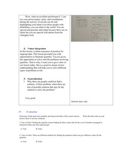 Wow, what an excellent performance!  I can 
see your perseverance, unity, and coordination 
during the activity. Eve