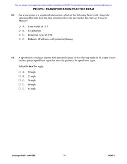 PE Civil Transportation Practice Exam - Sample | PDF | Test (Assessment ...
