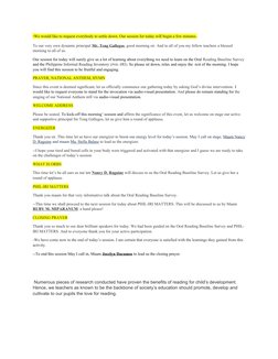 Emcee Script for Prayer and Seminar | PDF | Prayer