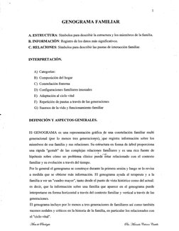 GENOGRAMA FAMILIAR. 
A. ESTRUCTURA: Símbolos para describir la estructura y los miembros de la familia. 
B. INFORMACIÓN: Regi