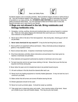 Basic Lab Safety Rules                 
Accidents happen a lot in everyday activities.