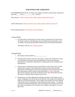 Form SA2/03                                                                             Initialed by: Contractor_____ Subcont