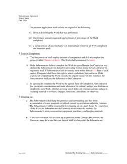 Form SA2/03                                                                             Initialed by: Contractor_____ Subcont