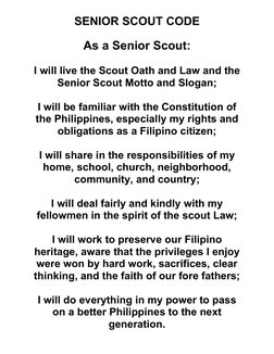 Senior Scout Code and Oath Philippines | PDF