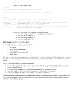 c. Adjust the code as shown below 
 
d. Running the Code.  Press Start Simulation > Notice the following 
i. Power cord plu