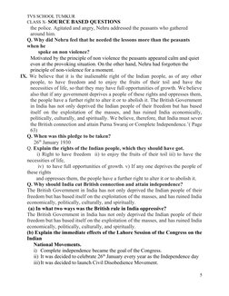 TVS SCHOOL TUMKUR
CLASS X- SOURCE BASED QUESTIONS
the police. Agitated and angry, Nehru addressed the peasants who gathered
