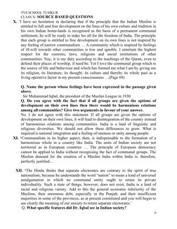TVS SCHOOL TUMKUR
CLASS X- SOURCE BASED QUESTIONS
X. ‘I have no hesitation in declaring that if the principle that the Indian