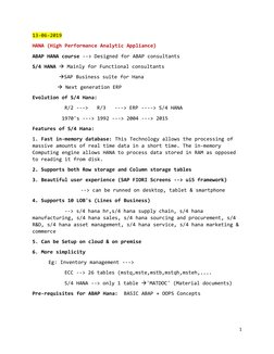 ABAP Development for SAP HANA Overview | PDF | Parameter (Computer