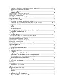
Pruebas y diagnóstico del circuito del motor de arranque........................................56-58

Verificación de bob