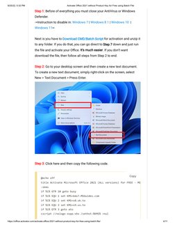Activate Office 2021 Free via Batch File | PDF | Microsoft Office ...